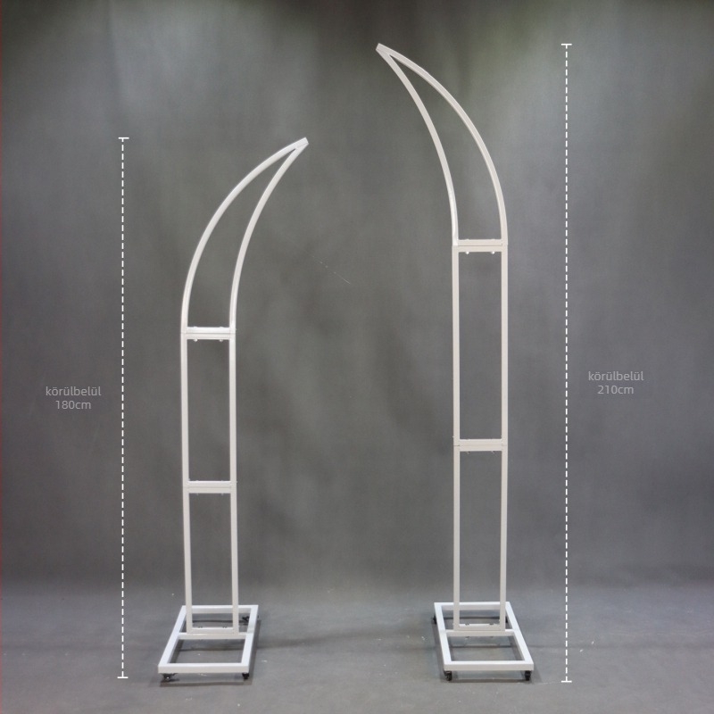 Fém esküvői ív, mozgatható görgőkkel ellátott kiállítási állvány, karton csomagolás, kültéri dekoráció