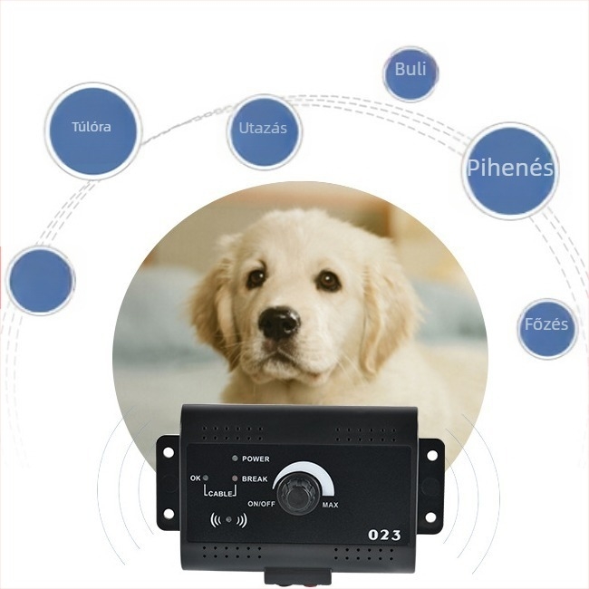 GPS elektronikus kerítés kisállatoknak, modell 023, újratölthető és elemes verziók; ABS ház; GPS pontosság 0,5 m; memória 1 GB