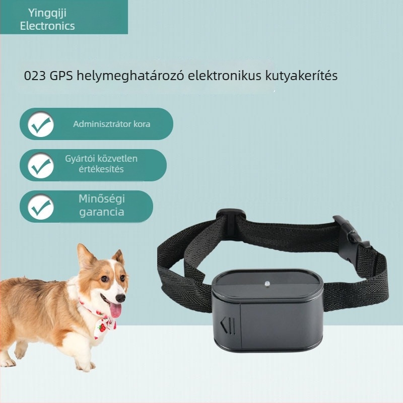 GPS elektronikus kerítés kisállatoknak, modell 023, újratölthető és elemes verziók; ABS ház; GPS pontosság 0,5 m; memória 1 GB