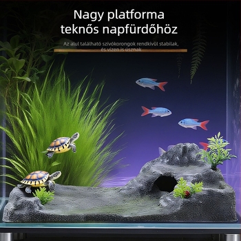 PVC akváriumi tájkő teknős napozó platformával, úszó szigettel és mászó létrával – Eredet Guangdong Shantou; Nem importált