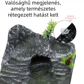 PVC akváriumi tájkő teknős napozó platformával, úszó szigettel és mászó létrával – Eredet Guangdong Shantou; Nem importált