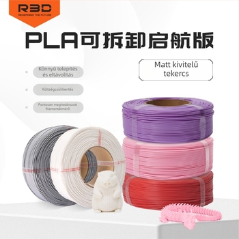 R3D PLA Filament Matte – Tál nélküli, Levehető indító verzió, Ø 1.75 mm, 1.05 kg