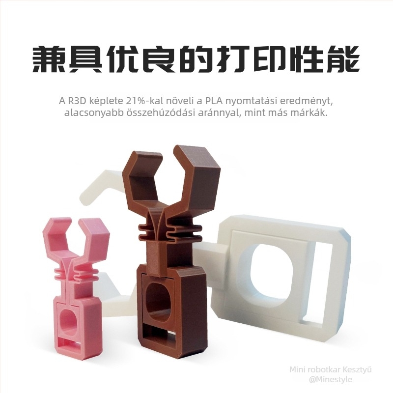 R3D PLA Filament Matte – Tál nélküli, Levehető indító verzió, Ø 1.75 mm, 1.05 kg