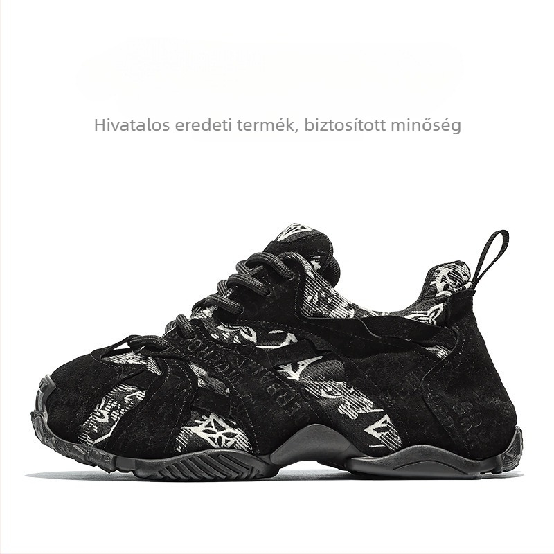 Platform cipő magasságnövelő dizájnnal, bőr felsőrész, fűzős zárás, EVA hab talp, lélegző belső anyag