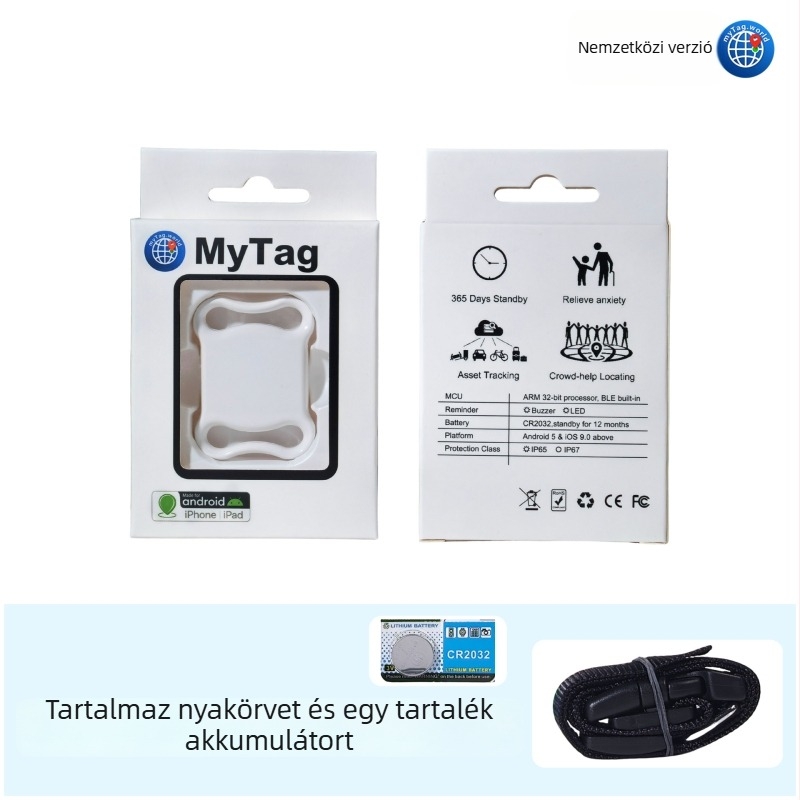 Duál rendszerű mágneses helymeghatározó GPS-szel és Bluetooth-kel (Akkumulátor kapacitás: 220, Tömeg: 20 g, Anyag: PC)