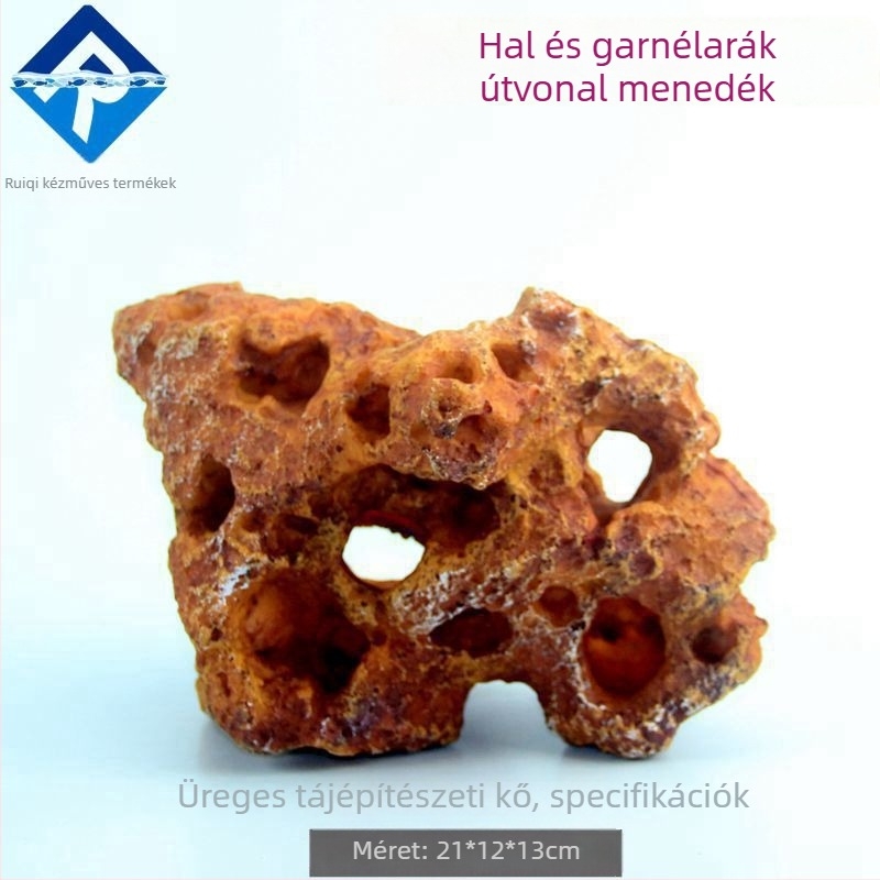 Műgyanta akváriumi rockery dekoráció barlangos rejtekhellyel, tájépítéshez, 2019 stílus