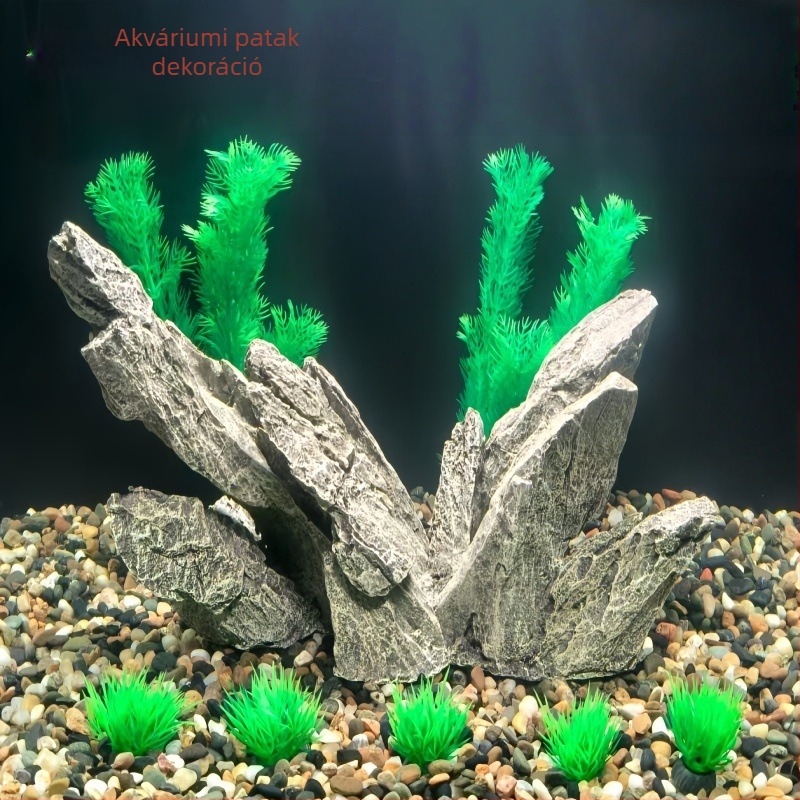 Akvarisztikus táj patak kő – Műgyanta sárkánykő, 36×26×8 cm, 17 kg