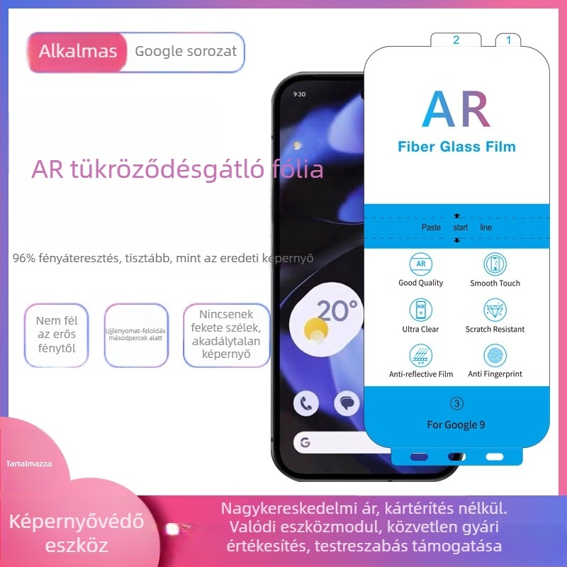 AR-anti-reflektív előlap fólia Google Pixel 10-hez, Pixel 8 anti-reflektív képernyővédő, Google Pixel 9 Pro Fold/XL fólia