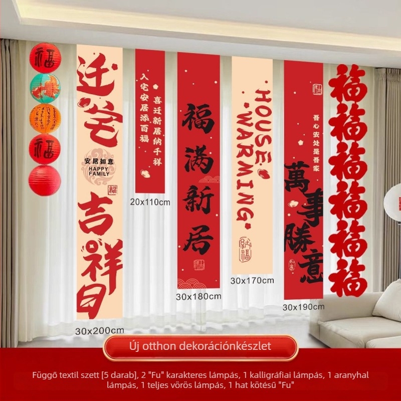 Dekoratív banner házavató és költözéshez — Oxford anyag, Huiyang márka, nappali dekoráció