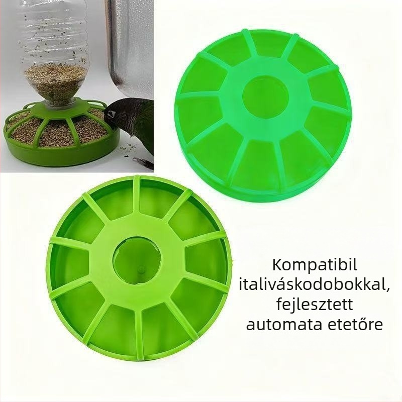Papagáj etető – kör alakú etetőtál anti-splash dizájnnal, műanyag, Guangdong eredet, márka Favorite Four, madarak számára