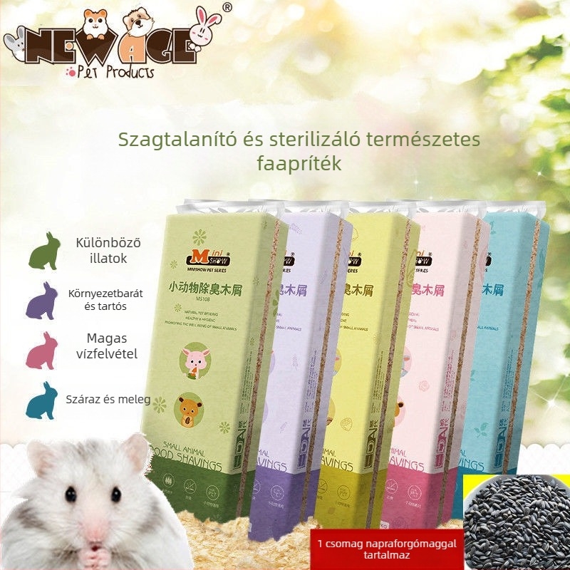 Kisállatok alomtakaró forgácsból dezodoráló és melegítő hatással — a hörcsögök és más apró állatok számára; Import: Nem; Márka: Egyéb; Kategória: Kisállat etetési eszközök