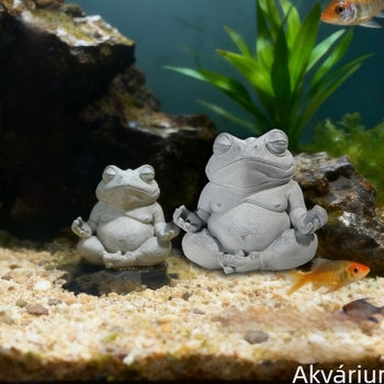 Akvarisztikus dekoráció, műgyanta szobor az aquascapinghez, kőkert motívum, tea-pet béka figura