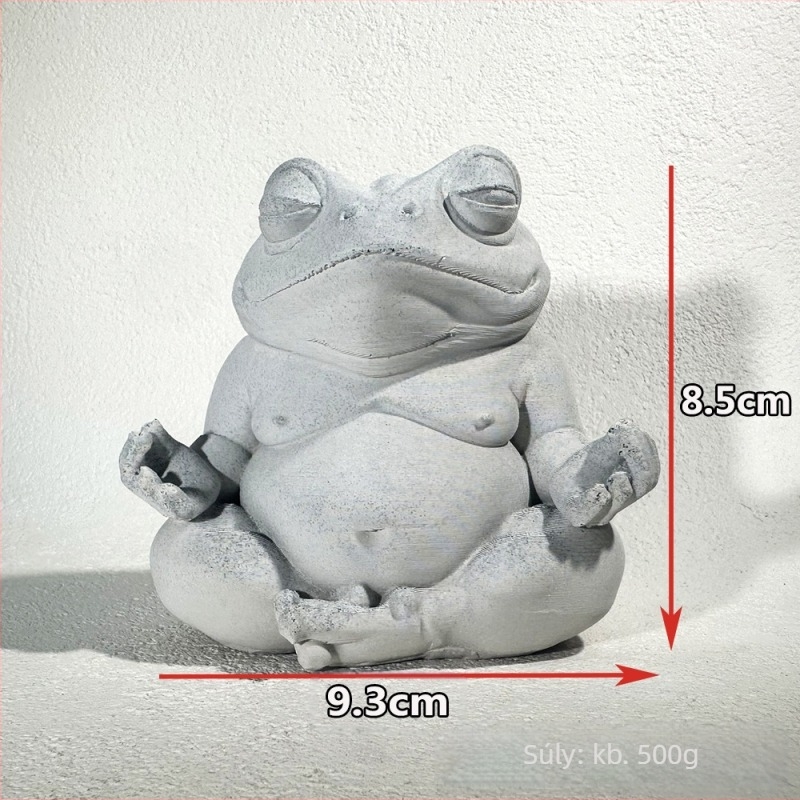 Akvarisztikus dekoráció, műgyanta szobor az aquascapinghez, kőkert motívum, tea-pet béka figura