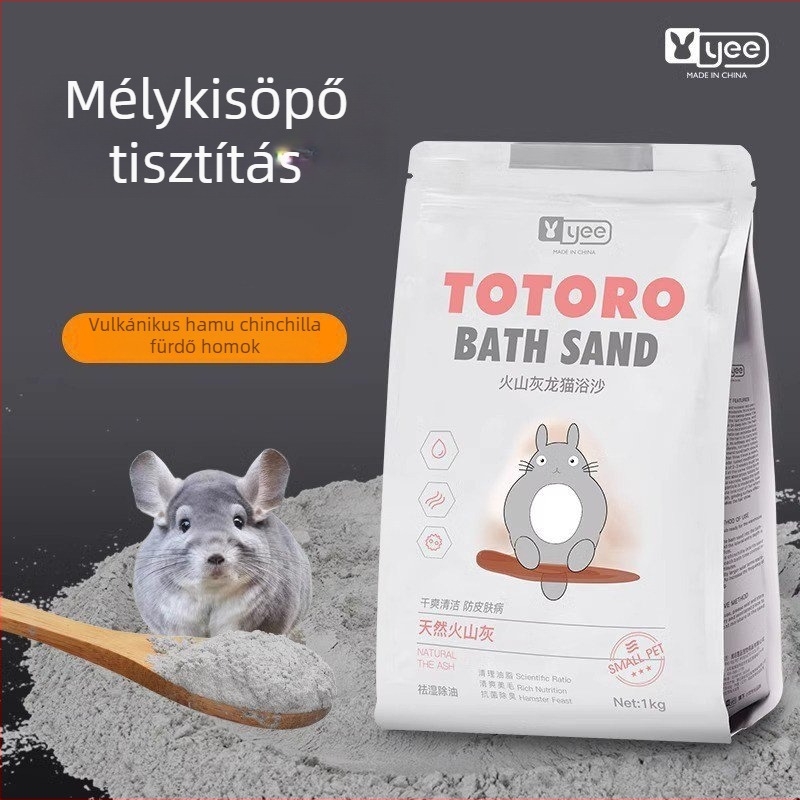 Csincsilla fürdető homok vulkáni hamuval – mélytisztítás, zsírtalanítás, Yee