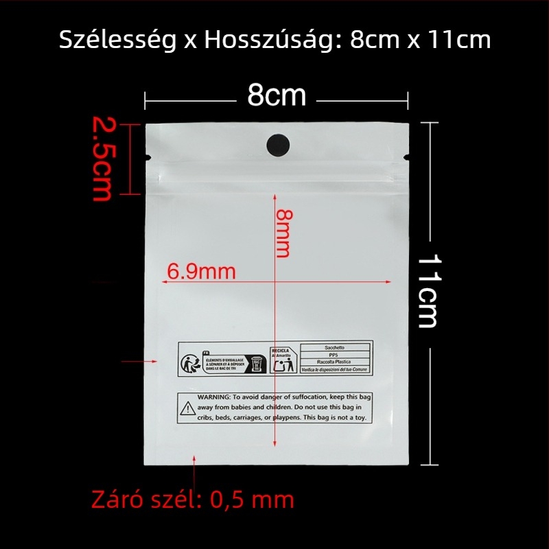 Önzáró, környezetbarát transzfronteális csomagoló taska Yin-Yang gyöngyházfényű felülettel, 2 cm zárás, Zhen Li márka