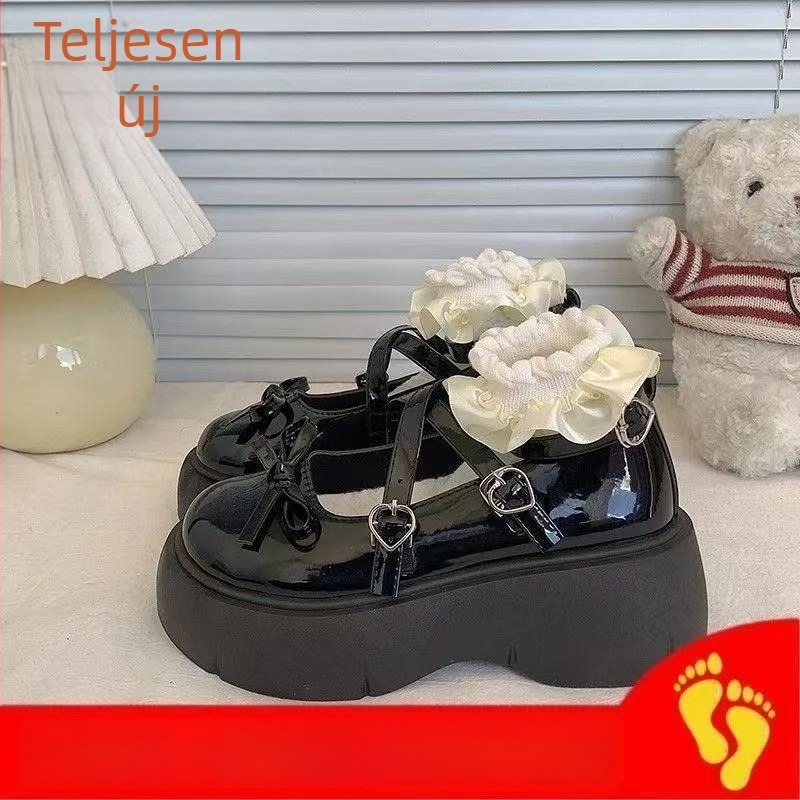 PU bőr Mary Jane cipő, vastag talppal, alacsony kitten sarokkal, slip-on egypántos zárással, nőknek, mindennapi viselet