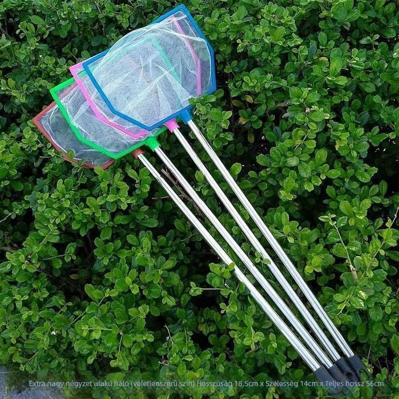 Akvaris halászháló kinyúló rozsdamentes acél rúddal — Anyag: rozsdamentes acél + műanyag; Termékkód: 36920; Tömeg: 0,2 kg; Kategória: Akváriumi felszerelés