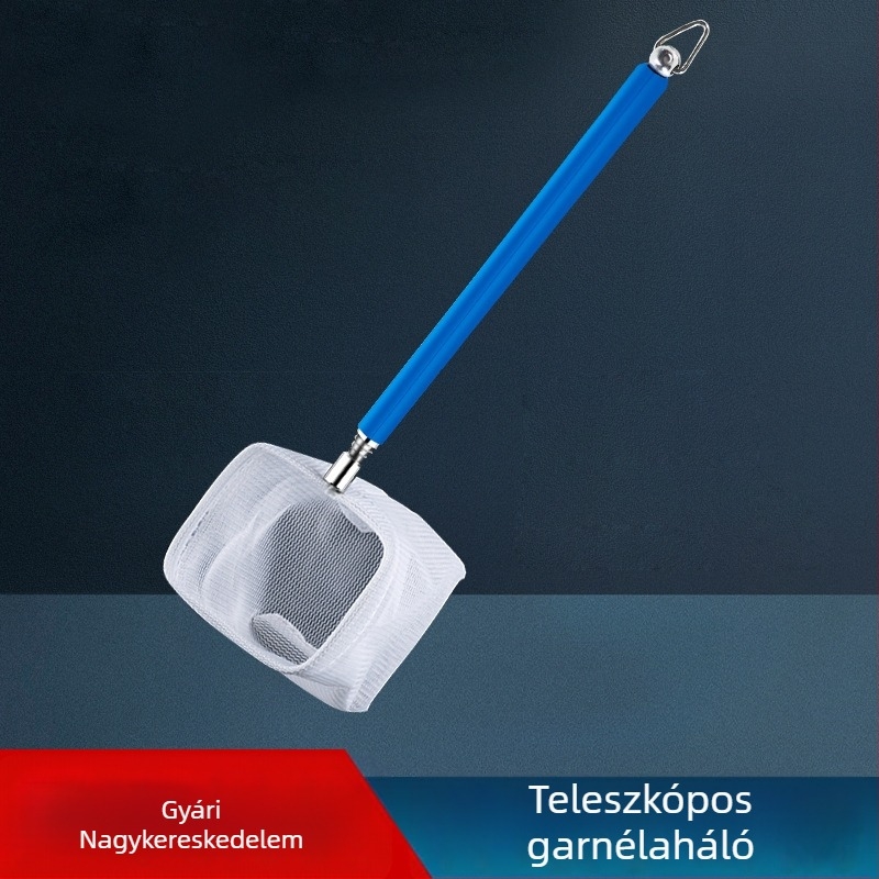 Garnélaráka horgász háló – összecsukható 3D kör alakú design akváriumhoz, rozsdamentes acél/nylon, 0,4 kg