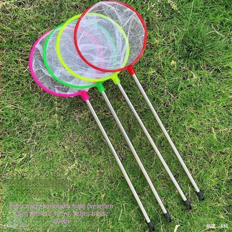 Gyerekeknek szóló akváriumi háló kiterjesztett rozsdamentes acél rúddal – rozsdamentes acél + műanyag, 0,2 kg, Akváriumi felszerelés