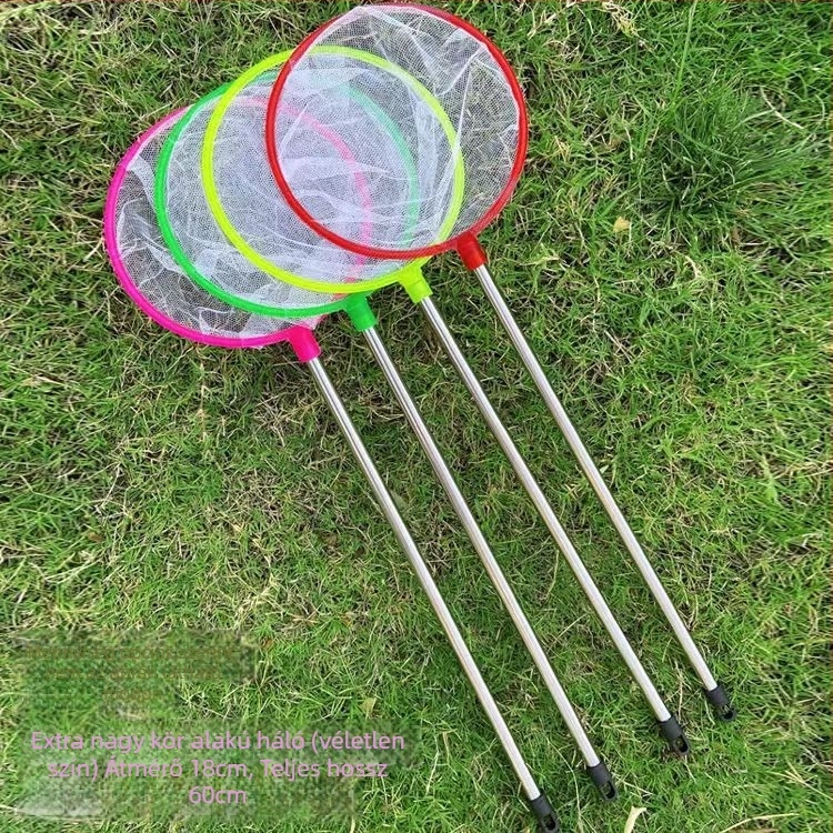 Gyerekeknek szóló akváriumi háló kiterjesztett rozsdamentes acél rúddal – rozsdamentes acél + műanyag, 0,2 kg, Akváriumi felszerelés