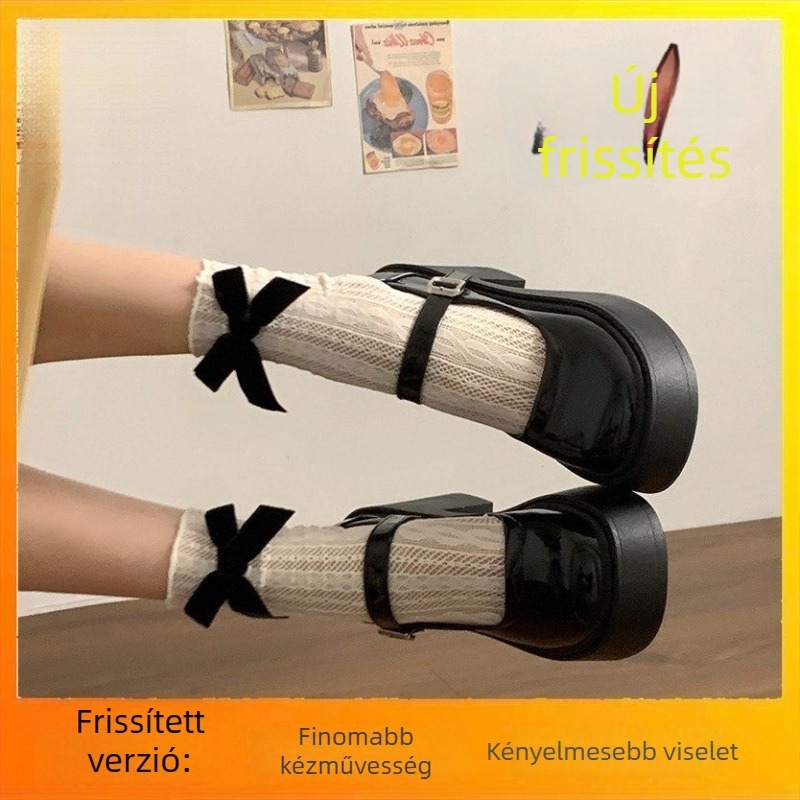 Női PU Mary Jane cipők 1–3 cm vastag klín sarokkal, slip-on, gumírozott talp, Koreai stílus, nyár