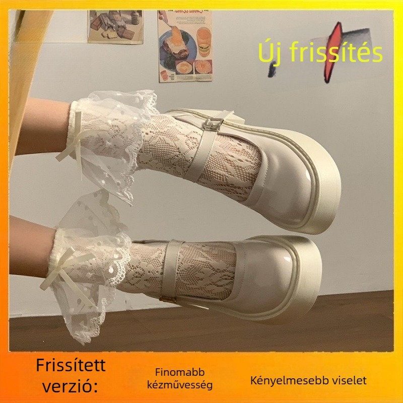 Női PU Mary Jane cipők 1–3 cm vastag klín sarokkal, slip-on, gumírozott talp, Koreai stílus, nyár