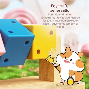 Hamster tartozékok: fa teether készlet menedékházzal, Carno márka, eredet Suqian, Jiangsu