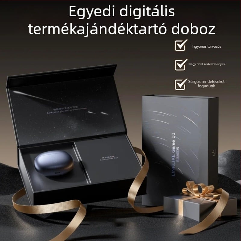 Személyre szabható digitális termék csomagoló doboz mobiltelefonhoz, 250 g/m² papír, logónyomtatás elérhető, Offset/UV/gravírozás ezüst fóliázással