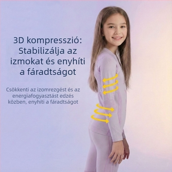 Gyermek síruha gyorsan száradó készlet fiúknak és lányoknak, téli szabadtéri sportokra, izzadságelvezető, lélegző és meleg alapréteg alsóruha