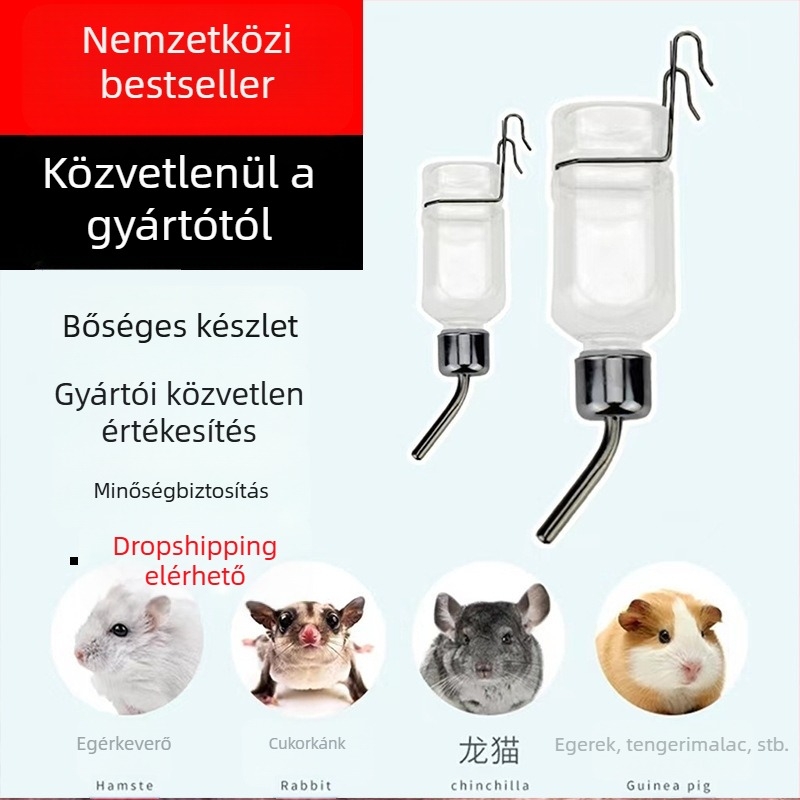 Függő itató háziállatoknak – automata műanyag itató, kisállatok számára