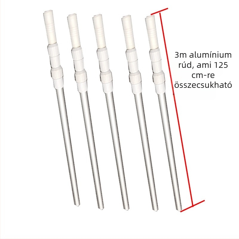 Teleszkópos alumínium medenceoszlop tisztításra és mentésre háló tartozékkal (Alumínium • Tisztítás és mentés • Háló kiegészítő)