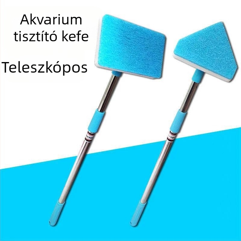 Hosszú nyelű akváriumi kefével belső falak tisztítására - Akváriumi felszerelés