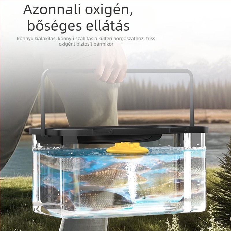 Akvarisztikus oxigénpumpa úszó kivitelben, vízálló, rendkívül csendes DC tápegység, tömeg 255 g, zaj 32 dB