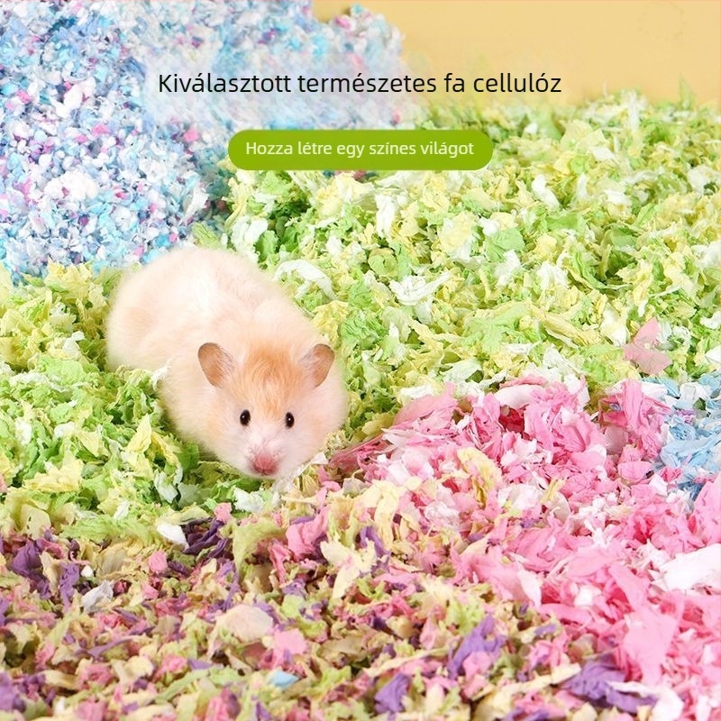 Hörcsög papír-bab alátét télre - dezodoráló, nedvszívó, pormentes - papírdarabok és faforgács, hörcsögök és csincsilla számára