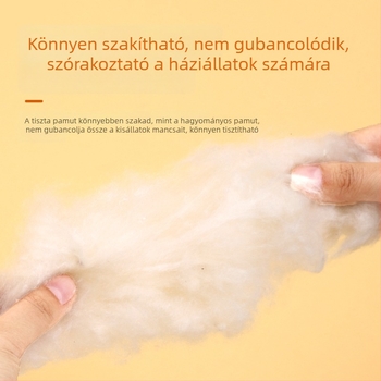 Hamster kapok pamut ágynemű, téli melegítő párna kisállatok számára, anyag: papír-pamut rost, dezodoráló fa forgács