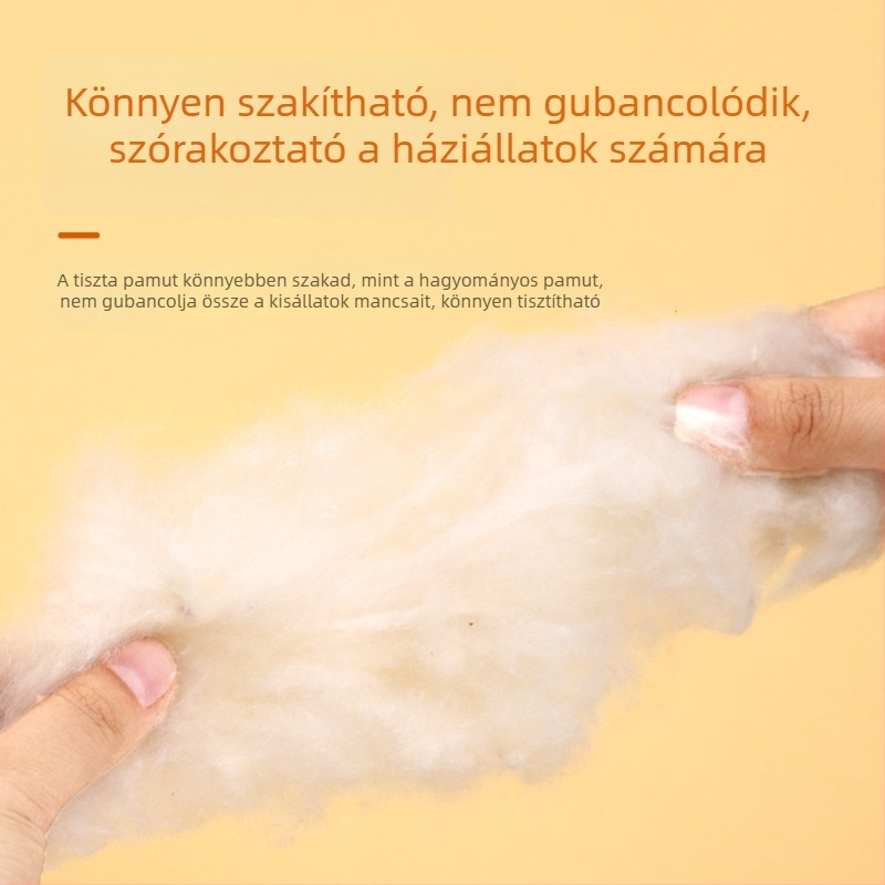 Hamster kapok pamut ágynemű, téli melegítő párna kisállatok számára, anyag: papír-pamut rost, dezodoráló fa forgács
