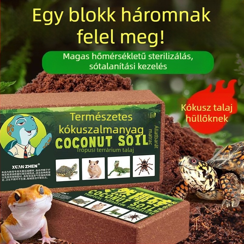 Fából készült hörcsög lakhely kókusz tégla és mohás matrac