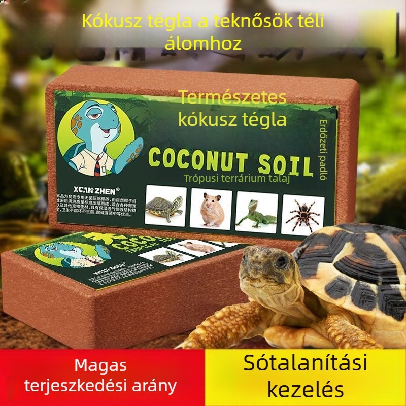 Fából készült hörcsög lakhely kókusz tégla és mohás matrac