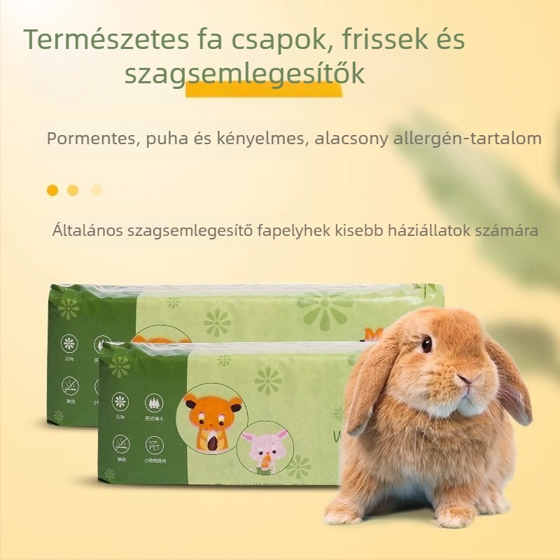 Fából készült alom hámsterek és csincsillák számára, pormentes, dezodoráló