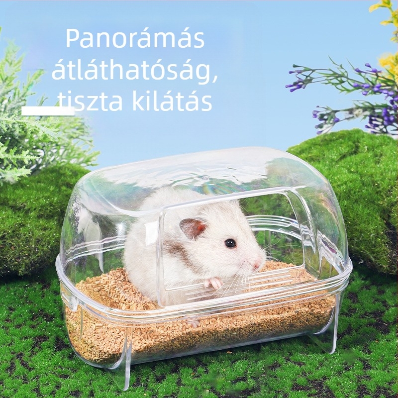 Weibi Szíriai hörcsög homokfürdő tál – PS+PC, kiegészítő a ketrecben történő homokfürdetéshez, háziállat-gondozási eszköz
