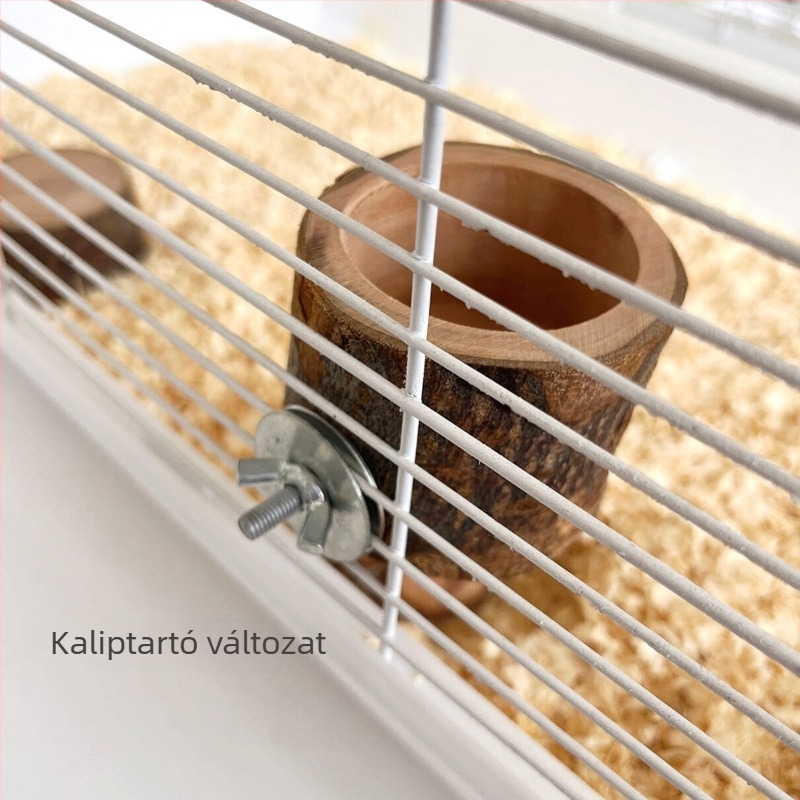 Kisállat etető készlet, fa etetőtál, fa játék és etetődoboz