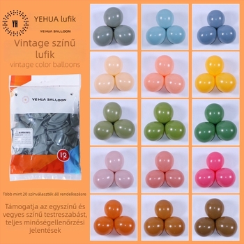 5 hüvelykes retro latex lufik dekorációhoz születésnapra és esküvőre, vastagított retro színek, Yehua