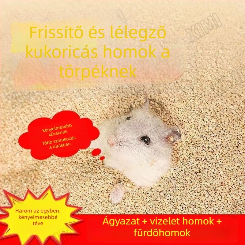 Hamster hűtő alom kukoricaszárral, ultrafin részecskék, nedvszívó vizelet és dezodoráló részecskék (Anyag: Egyéb; Eredet: Egyéb; Importált: Nem; Kategória: Kisállateledel)