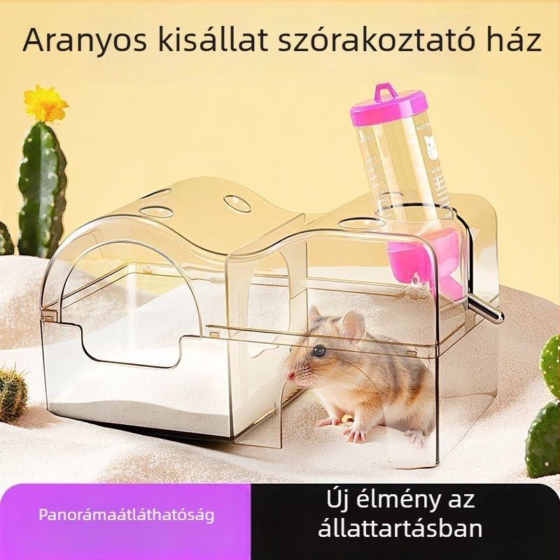 Akril hörcsög ház — átlátszó 3-1 luxus villa víztartállyal és homokfürdővel | Run Around | Kód C158014