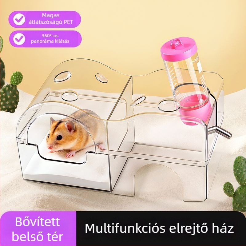 Akril hörcsög ház — átlátszó 3-1 luxus villa víztartállyal és homokfürdővel | Run Around | Kód C158014