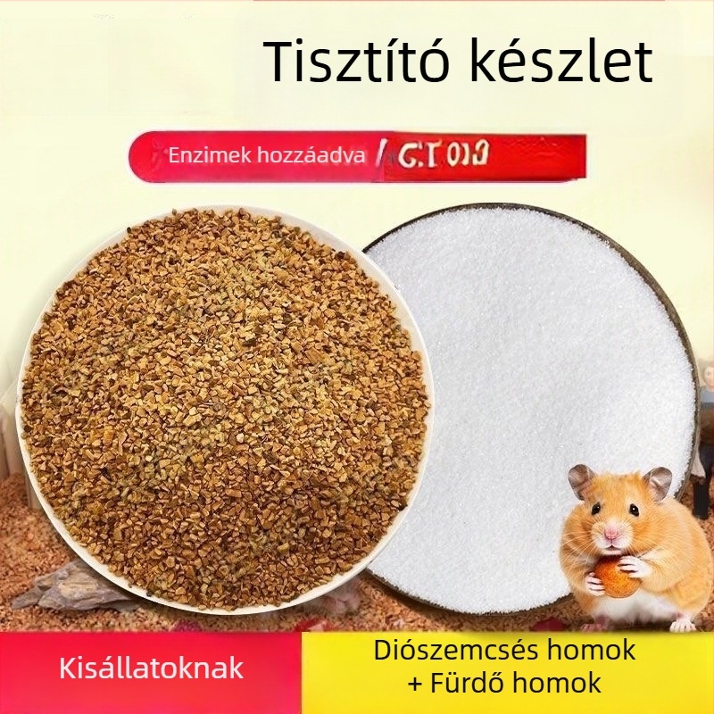 Dezodoráló hörcsög alom — diós homok, bioenzimek, granulált homok, hörcsögöknek