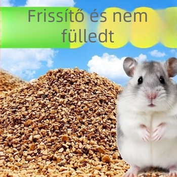 Mosható dióhéj-homok-alom hörcsögöknek, aranyhörcsög számára; vizelet-abszorpciós szemcsék a terrárium dekorálásához és hűtéséhez