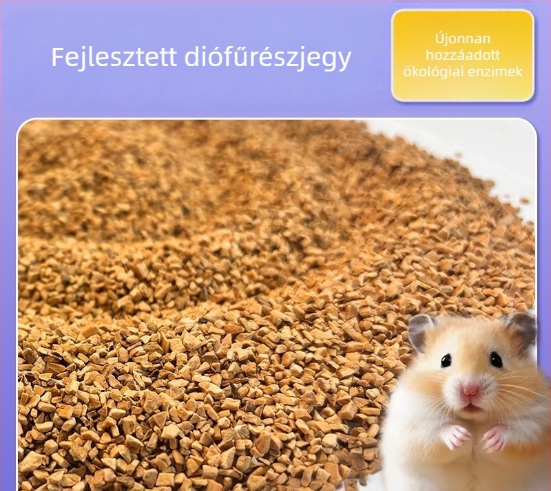 Hamster dezodoráló alom dió‑homok és papír‑gyapot forgács – Golden Bear