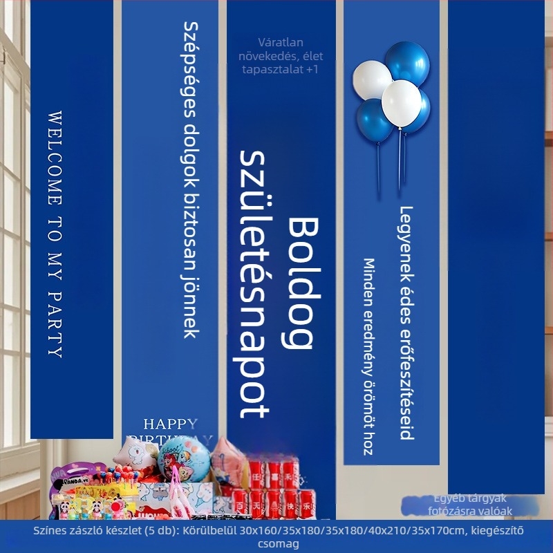 Shicai Függő textile banner készlet születésnapi bulira balon hátterével – helyszín-elrendezési rekvizit