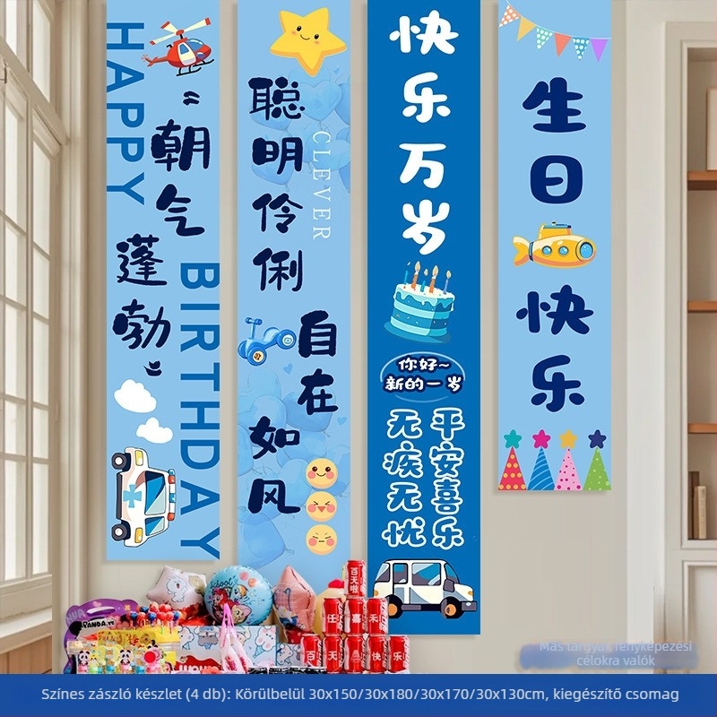 Shicai Függő textile banner készlet születésnapi bulira balon hátterével – helyszín-elrendezési rekvizit